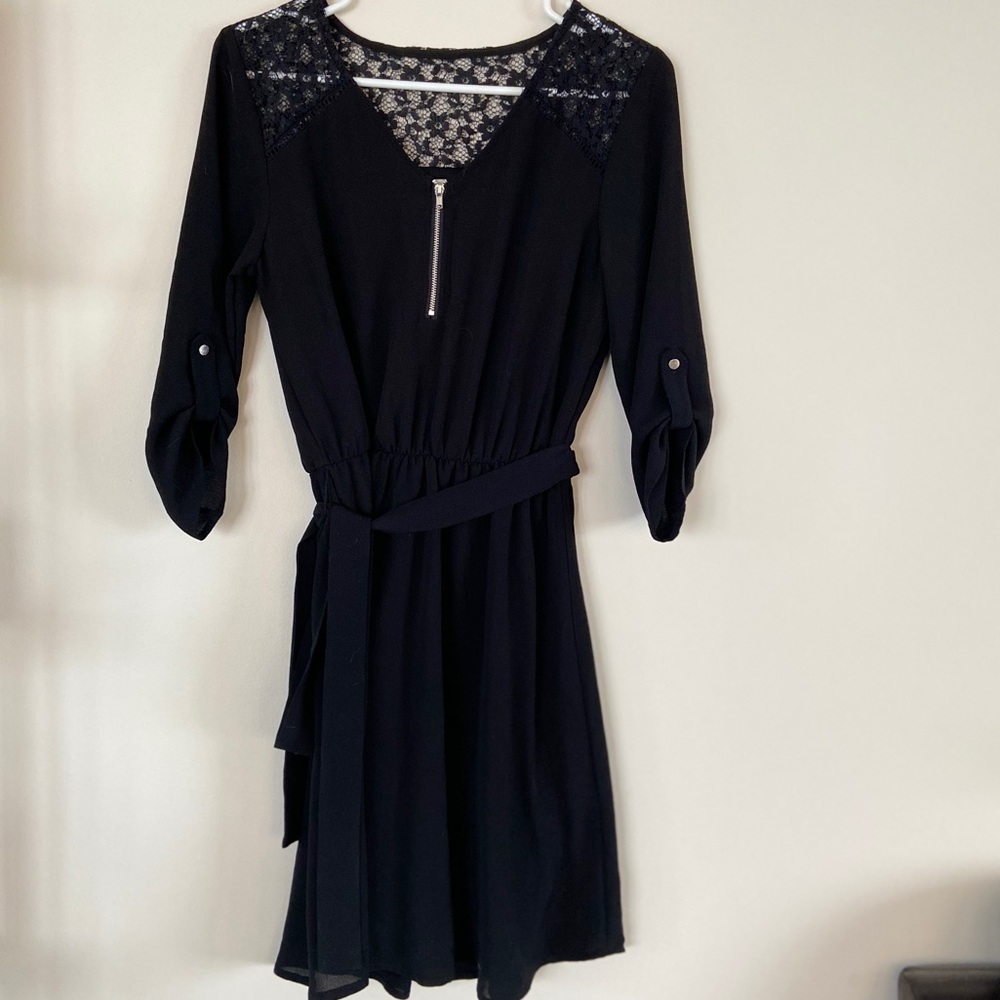 Maurices x-sm black midi long sleeve dress